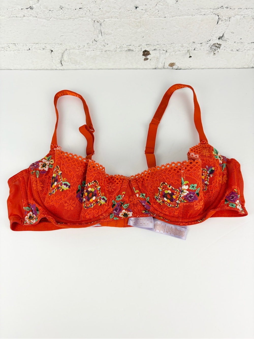 Savage X Dolled Up Lace Quarter Cup Spiced Orange Dainty Doll Bra 42C